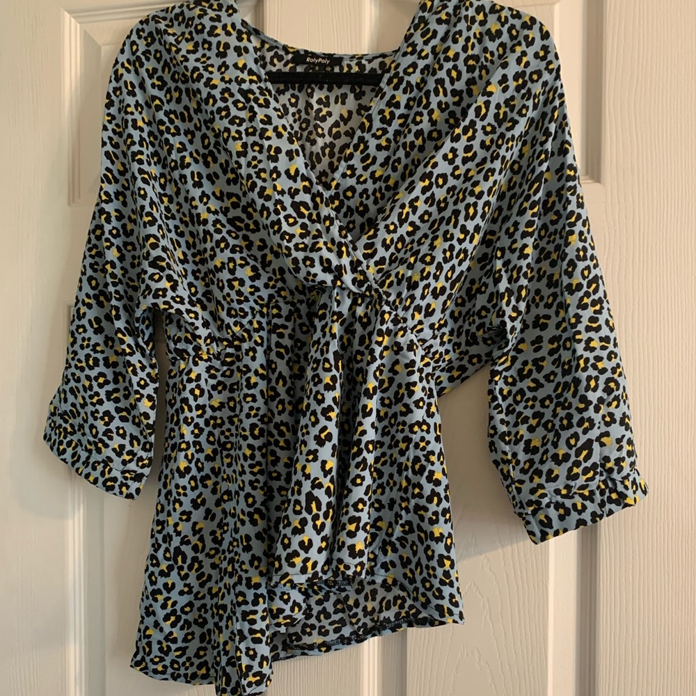 Animal Print Asymmetrical Hem Top